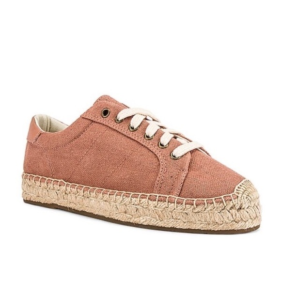 Nwob SOLUDOS WOMENS IZZY ESPADRILLE SNEAKER LACE UP SIZE 6.5 SAHARA PINK - Picture 1 of 9